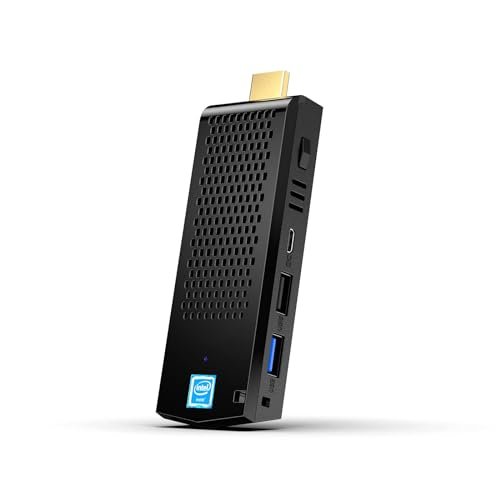 NiPoGi Ntel Atom x5 z8350 Mini PC sin ventilador, 8 GB DDR3 RAM 128 GB eMMC, WiFi dual 2.4/5G/Bluetooth 4.2/4K HD/USB 3.0 Mini Desktop Stick para oficina de viajes