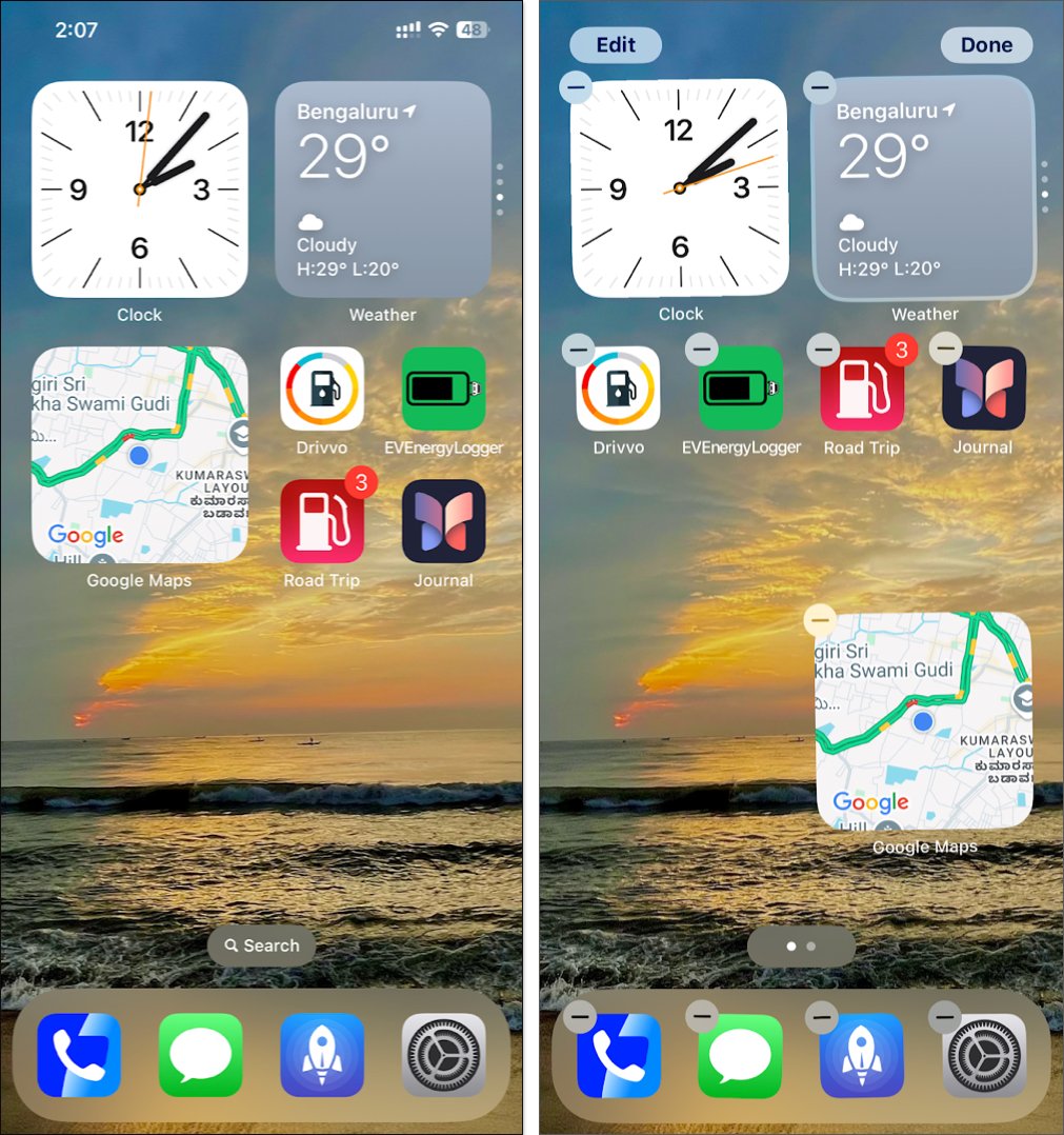 Reorganización de widgets en la pantalla de inicio del iPhone