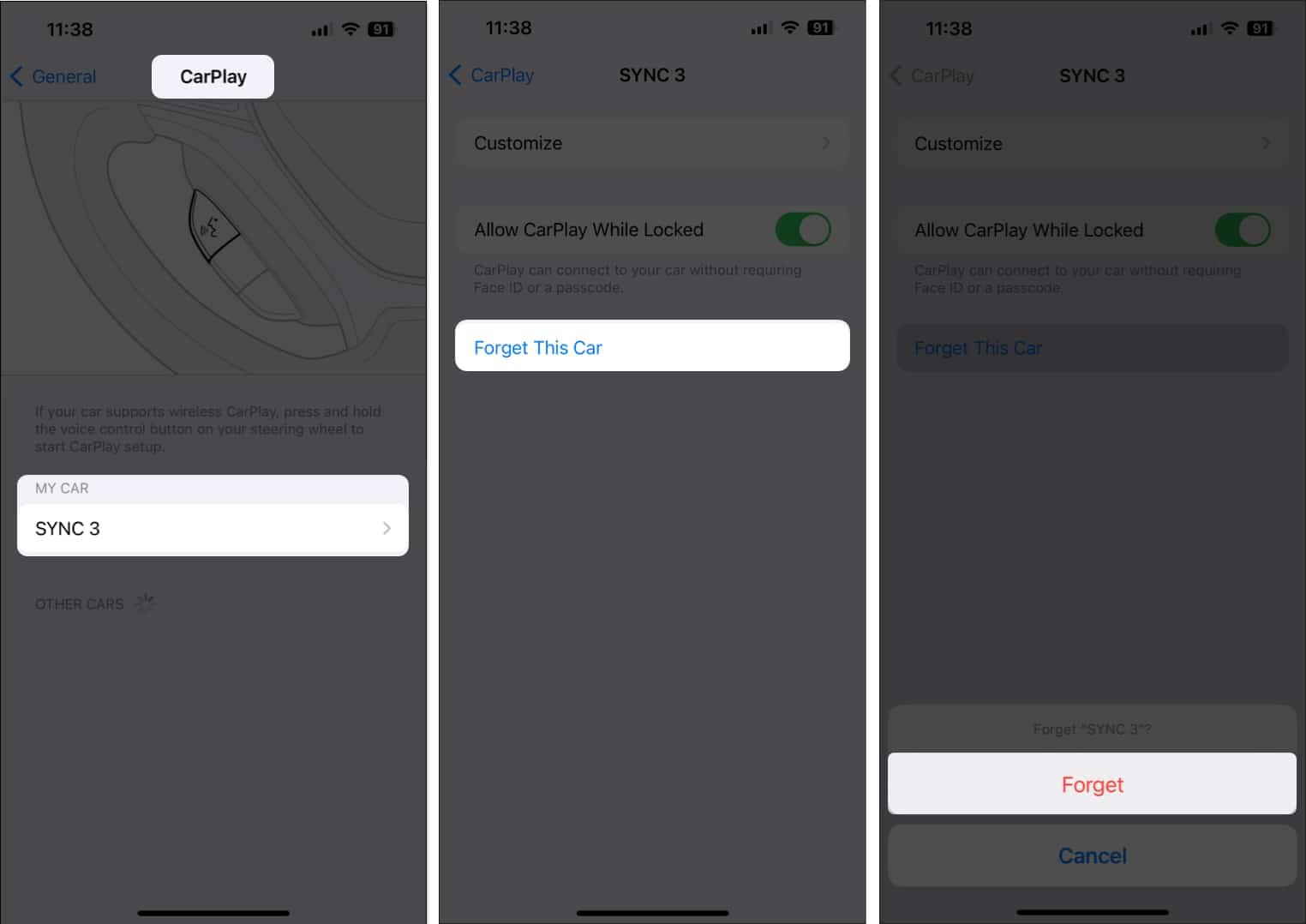 Desvincular CarPlay de tu iPhone