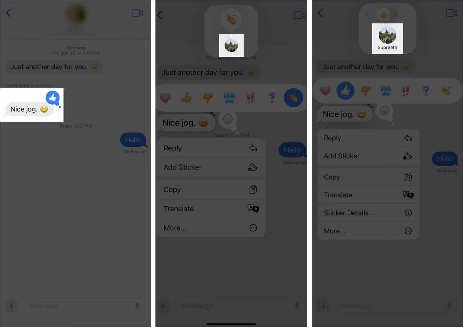 Cómo comprobar quién envió qué emoji de Tapback en la aplicación Mensajes