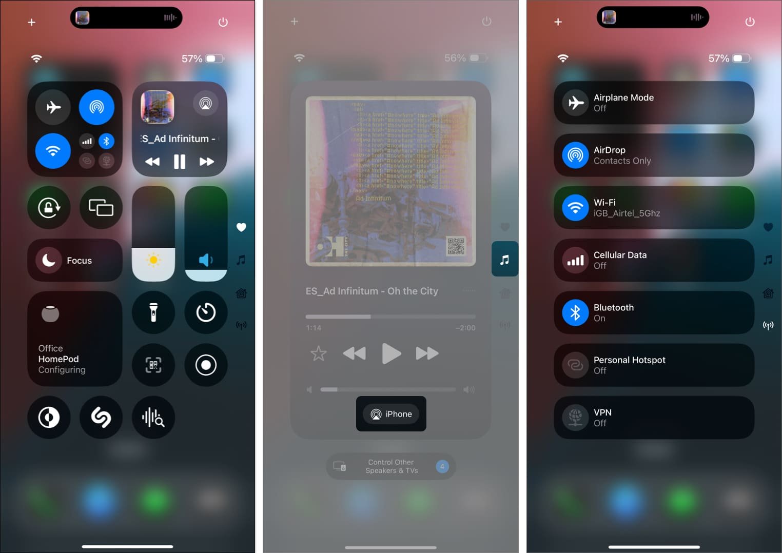 Utilice el Centro de control en iPhone en iOS 18