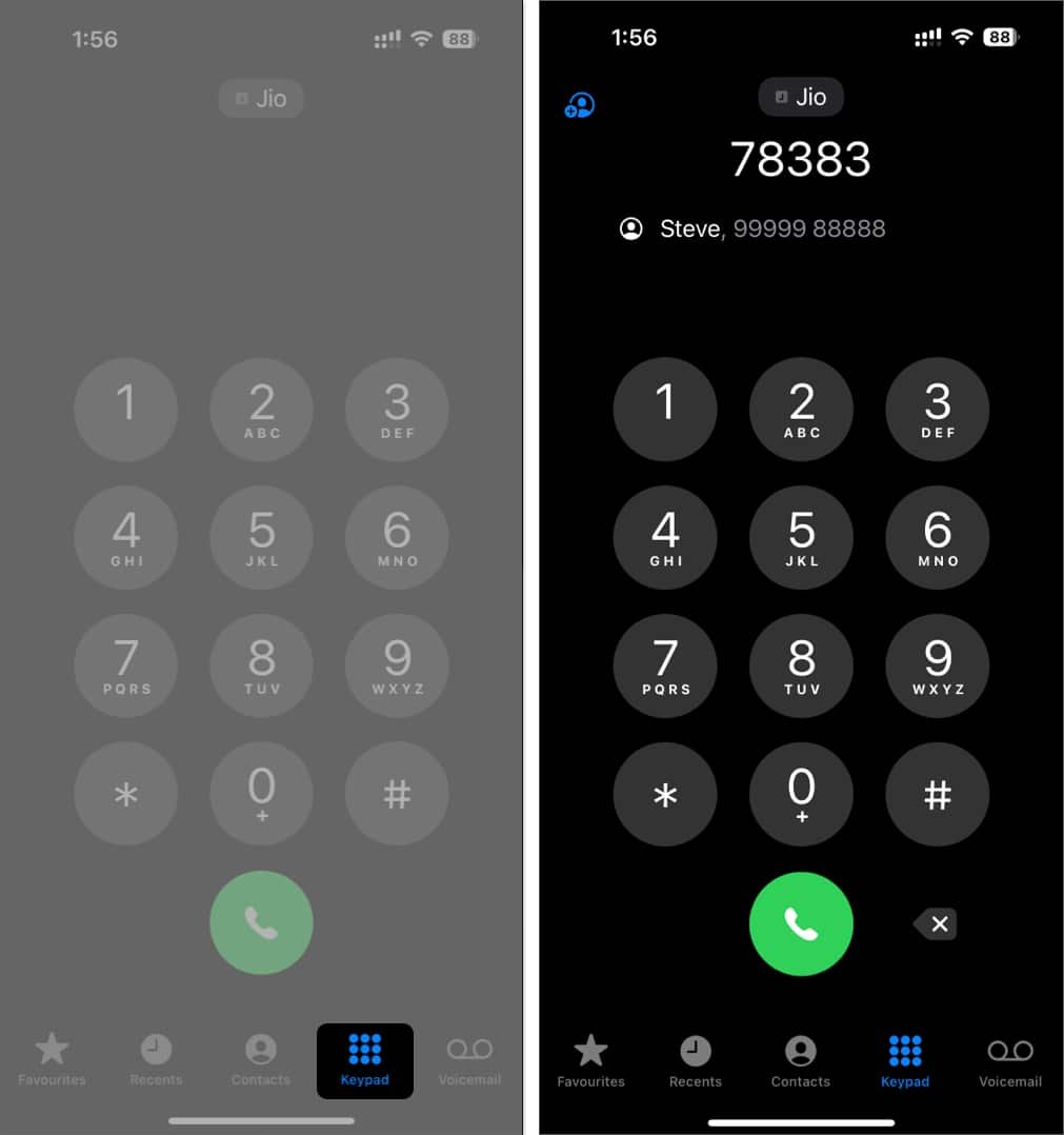 Cómo usar la marcación T9 en un iPhone con iOS 18 para buscar un contacto