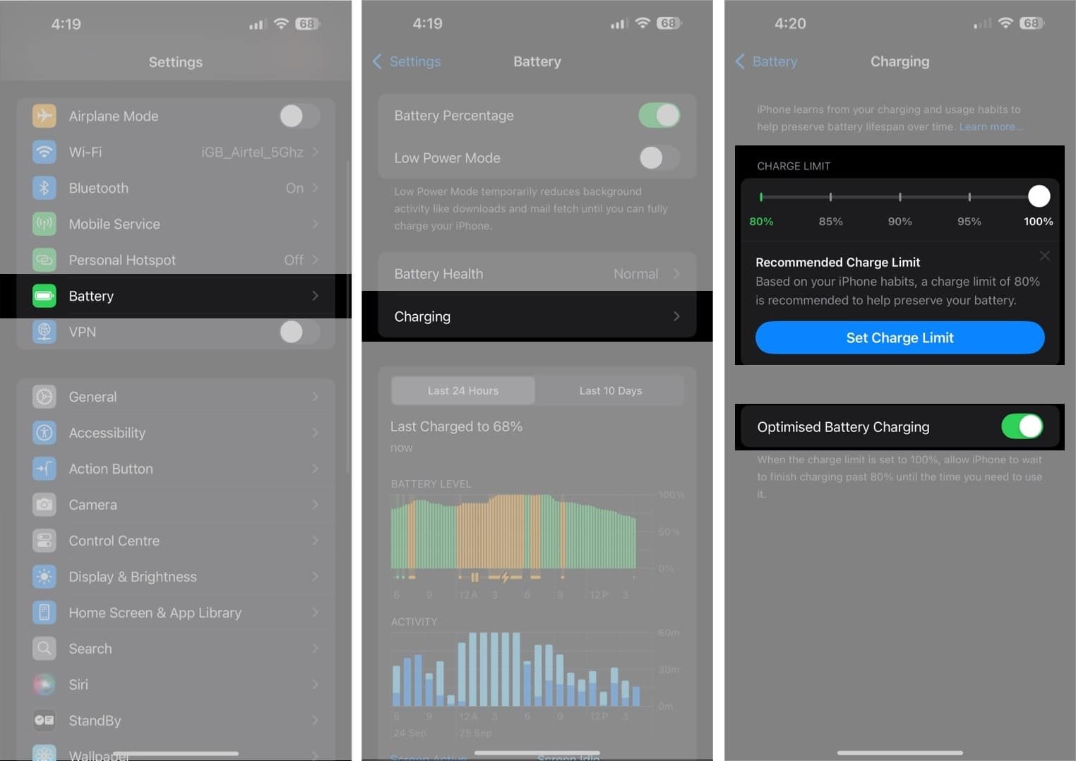 Set Charge Limit in iOS 18