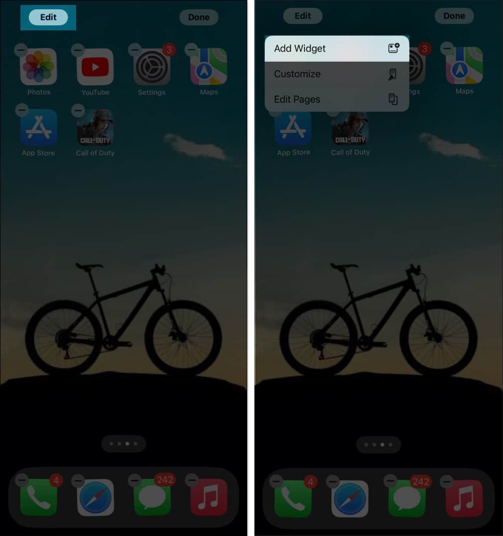 Agregar un widget a la pantalla de inicio de un iPhone