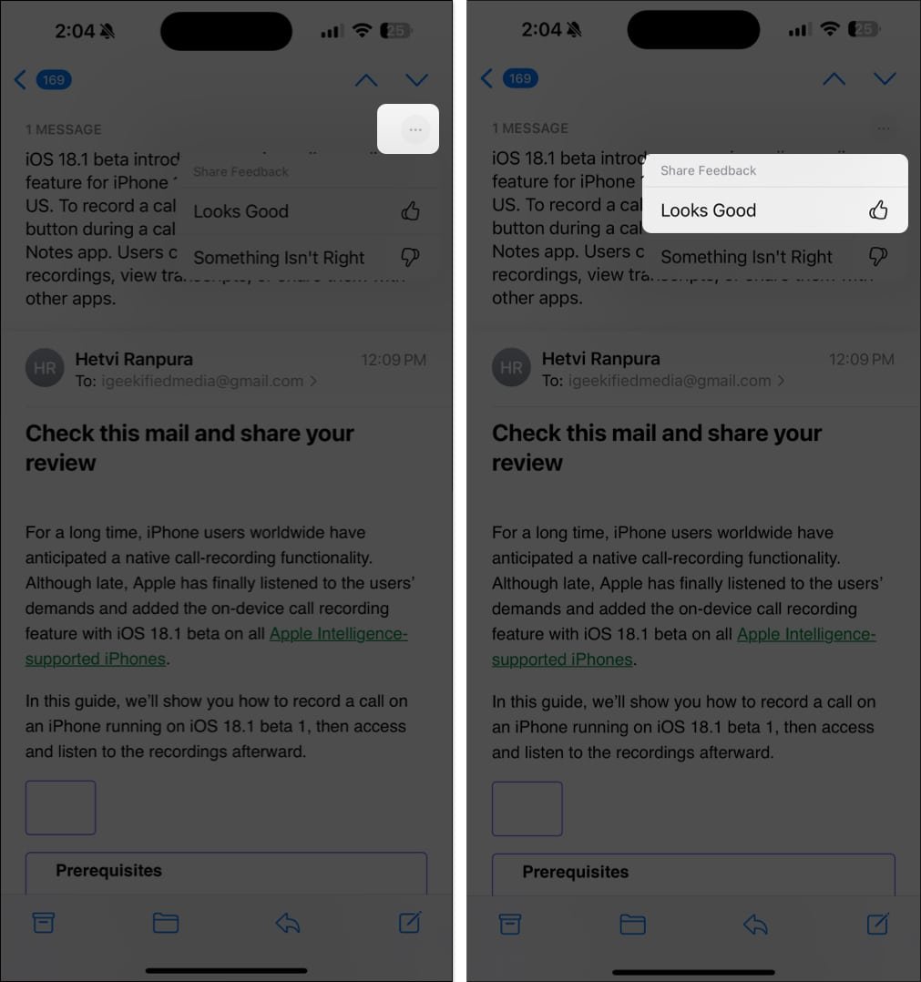 Compartir comentarios sobre la función Apple Intelligence Summarize con Apple