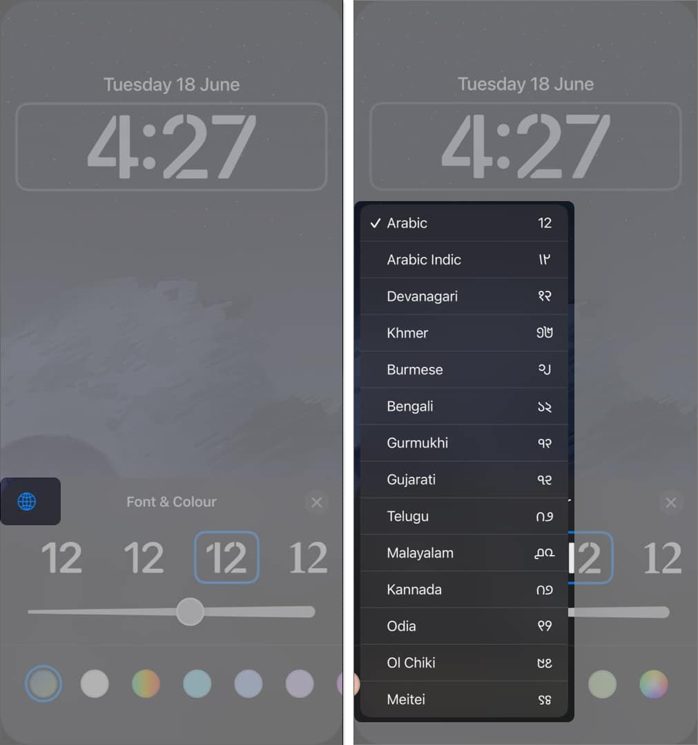Cambiar el estilo de los números en la pantalla de bloqueo del iPhone