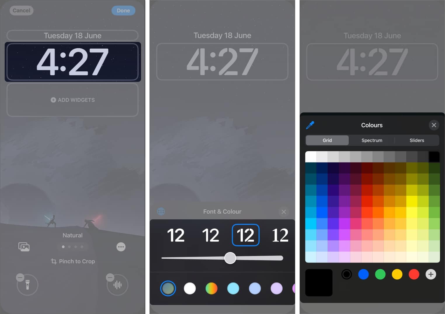 Personaliza el estilo del reloj en la pantalla de bloqueo del iPhone