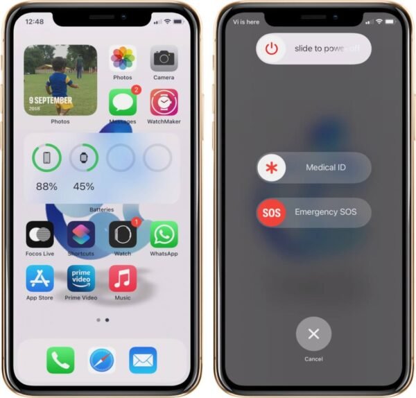 Acceder al control deslizante Emergencia SOS en un iPhone