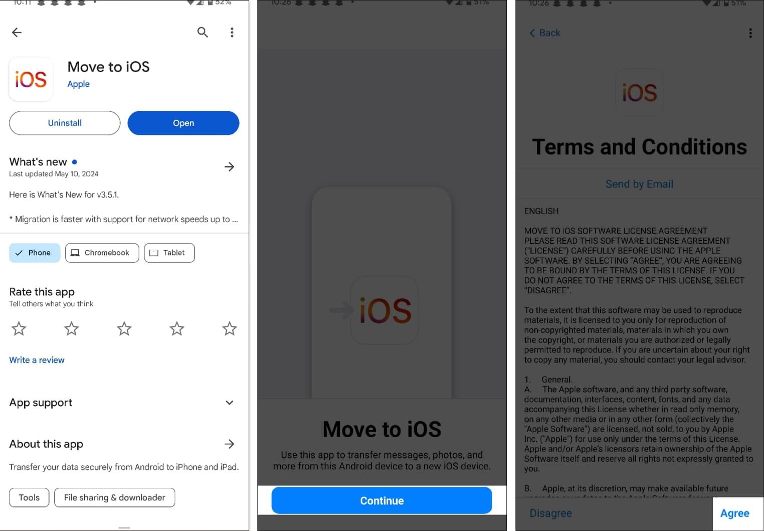 Instalación y configuración de Move to iOS en un teléfono Android