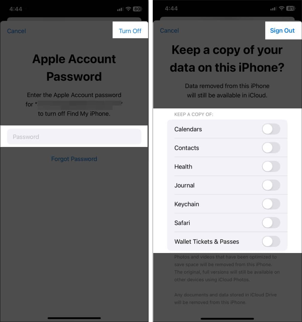 Cerrar sesión en Apple ID en un iPhone