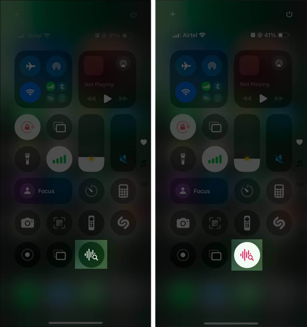 Activar el reconocimiento de sonido desde el Centro de control en un iPhone